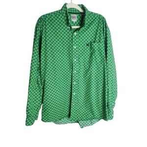 Cinch Mens Button Down Sz M Geometric Design Cotton Cowboy Western Ranch Rodeo